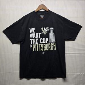 Pittsburgh Penguins Stanley Cup T-Shirt- We Want The Cup - Large